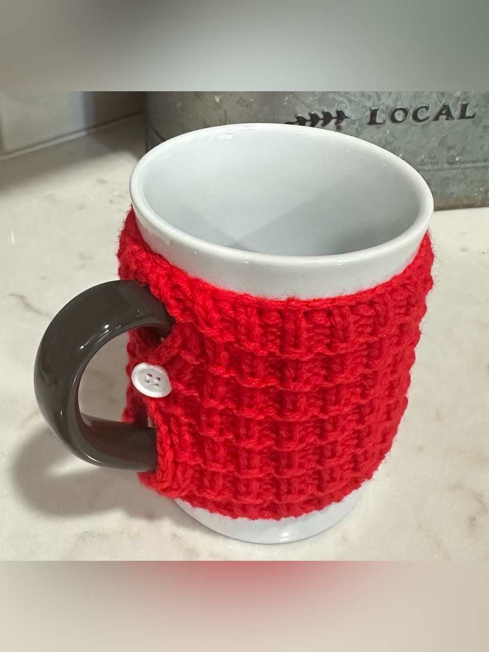 Stoneware Mug with Red Sweater